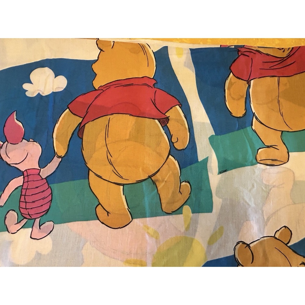 Vintage Disney Winnie the Pooh & Piglet Twin Flat Sheet 1990s